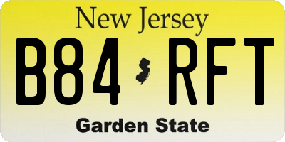 NJ license plate B84RFT