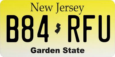 NJ license plate B84RFU
