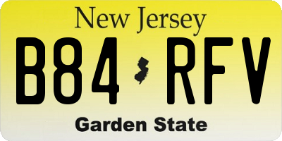 NJ license plate B84RFV