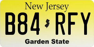 NJ license plate B84RFY