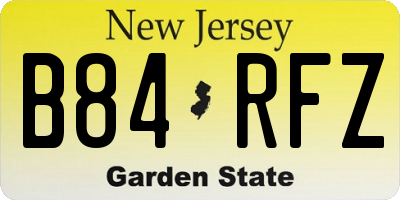 NJ license plate B84RFZ