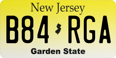 NJ license plate B84RGA