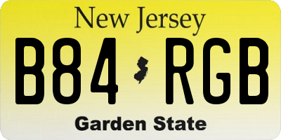NJ license plate B84RGB
