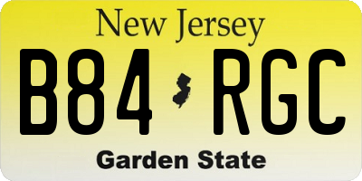NJ license plate B84RGC