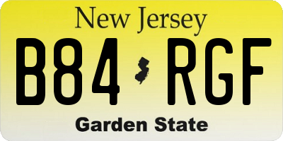 NJ license plate B84RGF
