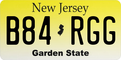 NJ license plate B84RGG