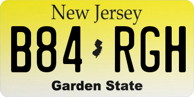 NJ license plate B84RGH