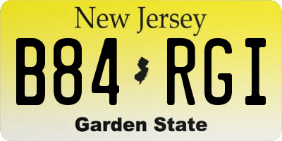 NJ license plate B84RGI