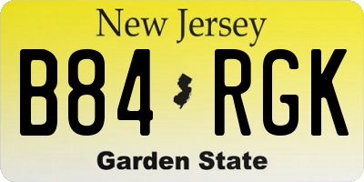 NJ license plate B84RGK