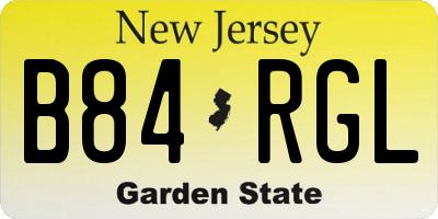 NJ license plate B84RGL