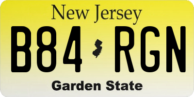 NJ license plate B84RGN