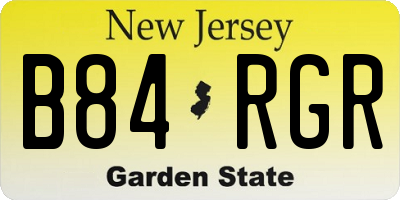 NJ license plate B84RGR