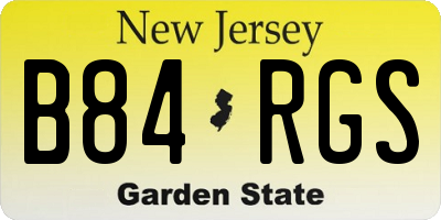 NJ license plate B84RGS