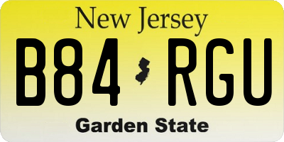 NJ license plate B84RGU