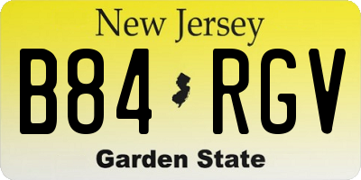NJ license plate B84RGV