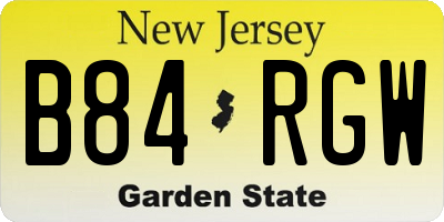 NJ license plate B84RGW