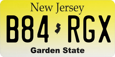 NJ license plate B84RGX