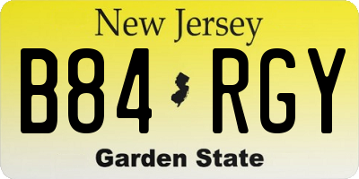NJ license plate B84RGY