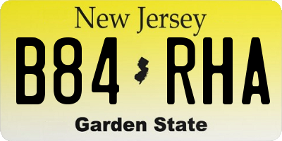 NJ license plate B84RHA