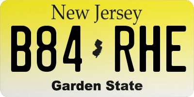 NJ license plate B84RHE