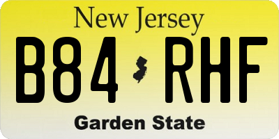 NJ license plate B84RHF
