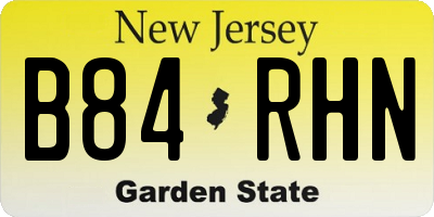 NJ license plate B84RHN