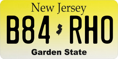 NJ license plate B84RHO