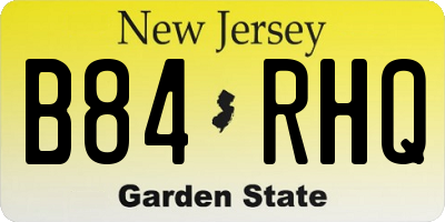 NJ license plate B84RHQ
