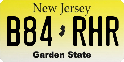 NJ license plate B84RHR