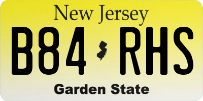 NJ license plate B84RHS