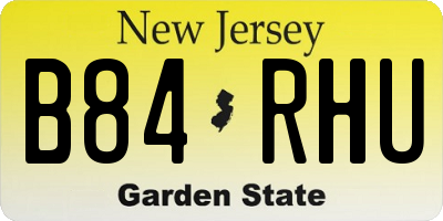 NJ license plate B84RHU