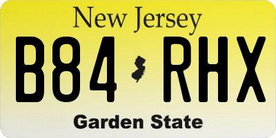 NJ license plate B84RHX