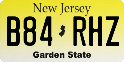 NJ license plate B84RHZ