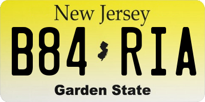 NJ license plate B84RIA