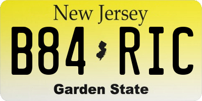 NJ license plate B84RIC