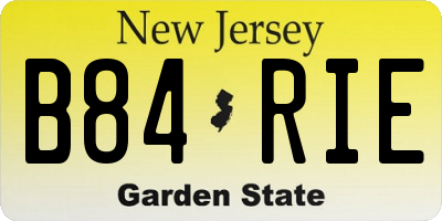 NJ license plate B84RIE
