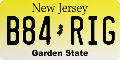 NJ license plate B84RIG