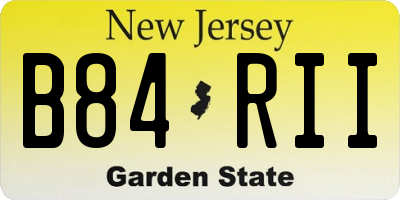 NJ license plate B84RII