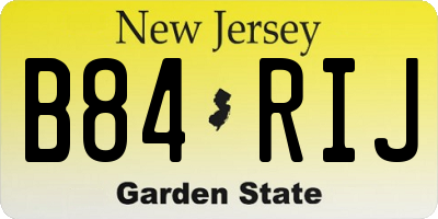 NJ license plate B84RIJ