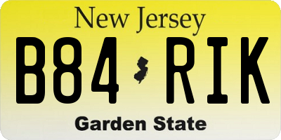 NJ license plate B84RIK