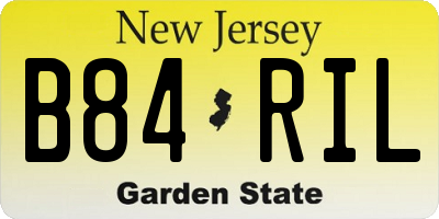 NJ license plate B84RIL
