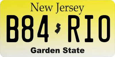 NJ license plate B84RIO