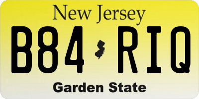 NJ license plate B84RIQ