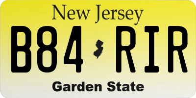 NJ license plate B84RIR