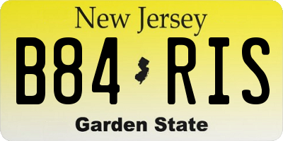 NJ license plate B84RIS
