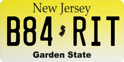 NJ license plate B84RIT