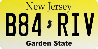 NJ license plate B84RIV