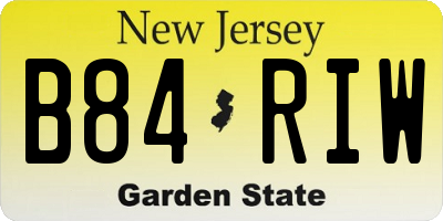 NJ license plate B84RIW
