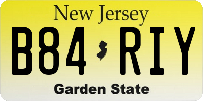 NJ license plate B84RIY