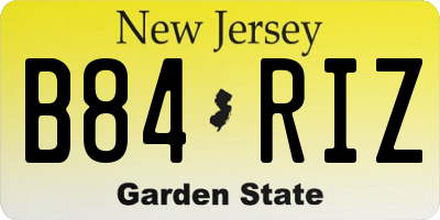 NJ license plate B84RIZ